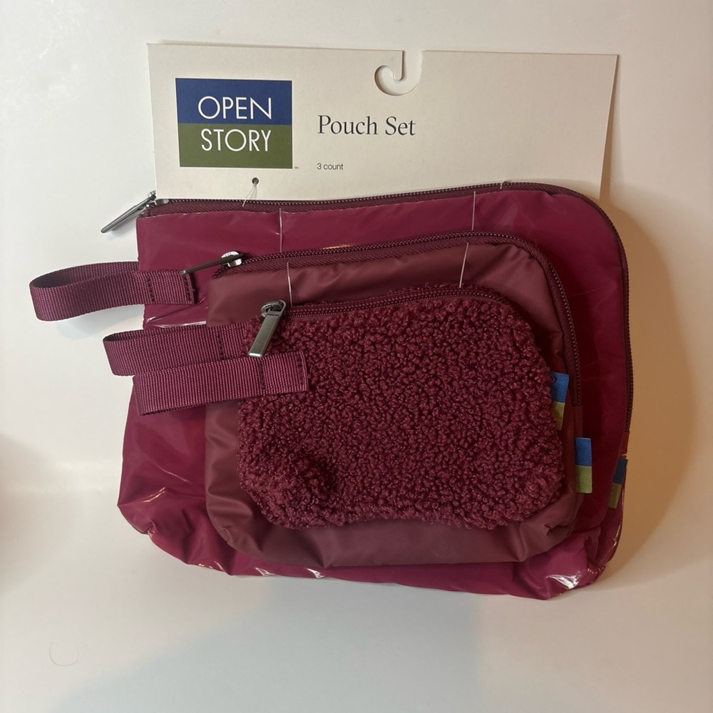 Open Story Burgundy Pouch Set